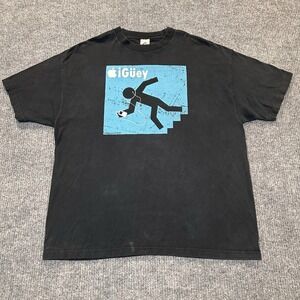 Y2K "I Guey" Funny Mexican Apple Parody Graphic T Shirt Black‎ Size 2XL